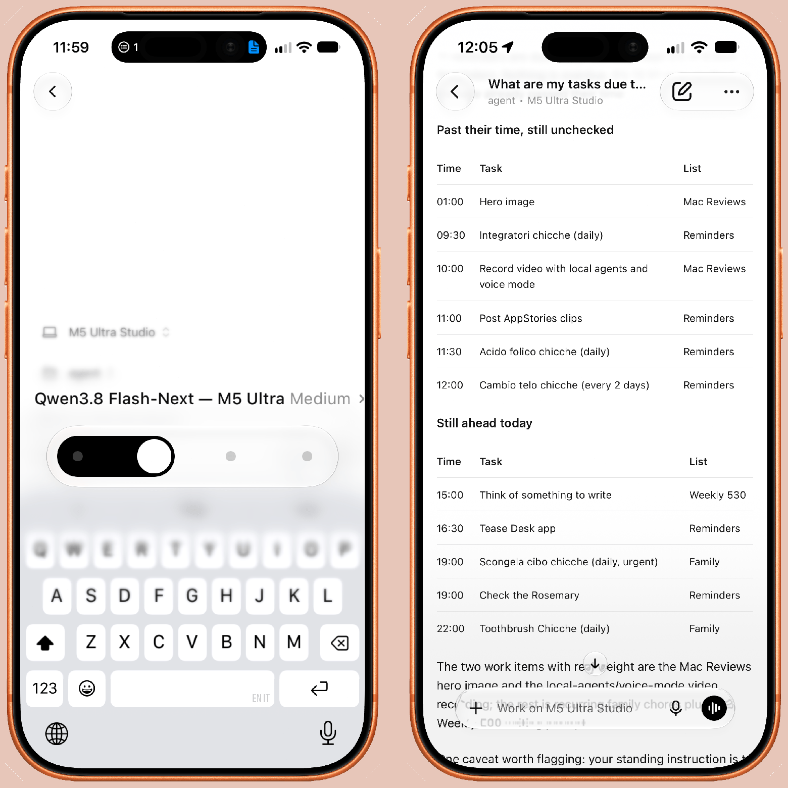 Использование локальной модели на M5 Ultra из Codex Remote.  